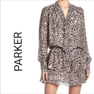 PARKER PANTHER PRINTED LONG SLEEVES DRESS
